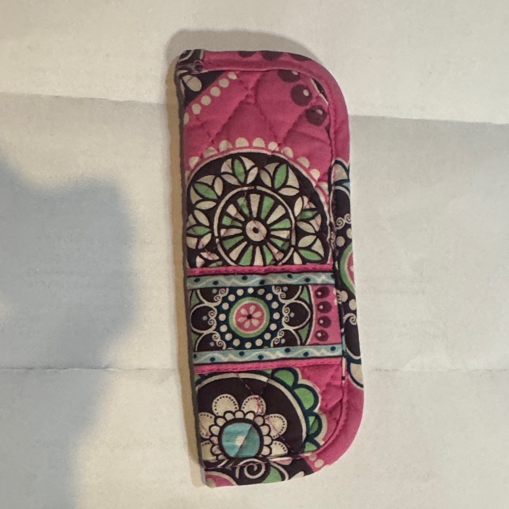 Pink Patterned Quilted Glasses Case